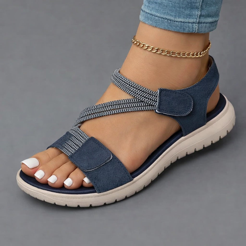 Women's Navy Breathable Cushioned Walking Sandals