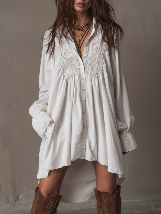 Lucia Lace Detail Shirt Dress