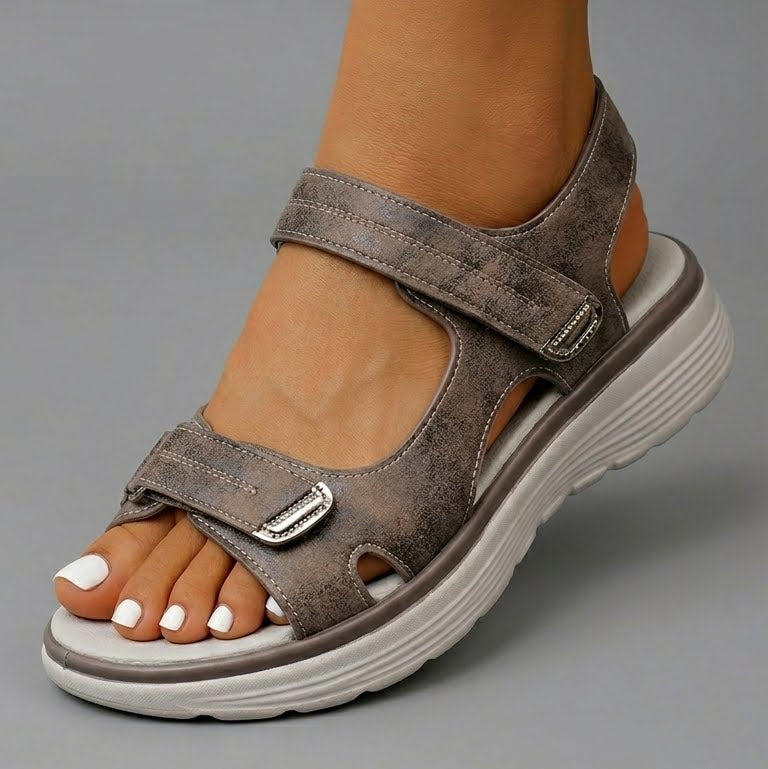 Women's Breathable Woven Strap Grey Sandals