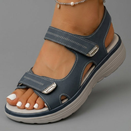 Women's Breathable Woven Strap Grey Sandals