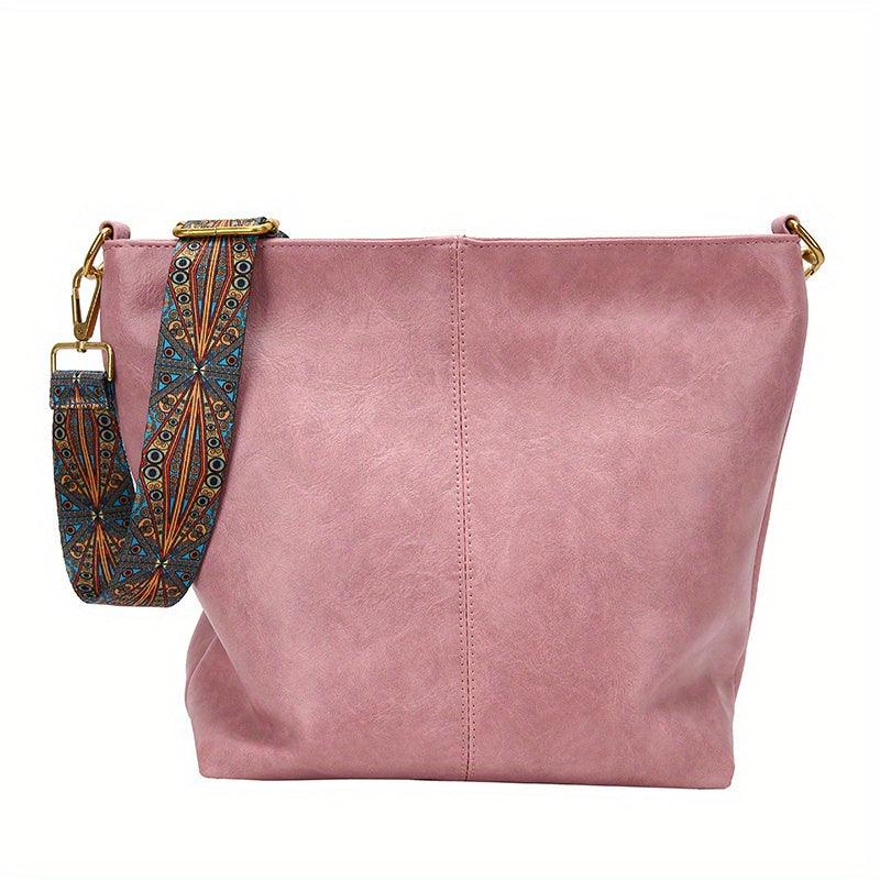 Women's Wide Patterned Strap Shoulder Bag