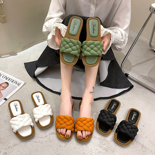 Women's Orthopaedic Braided Cloud Slides