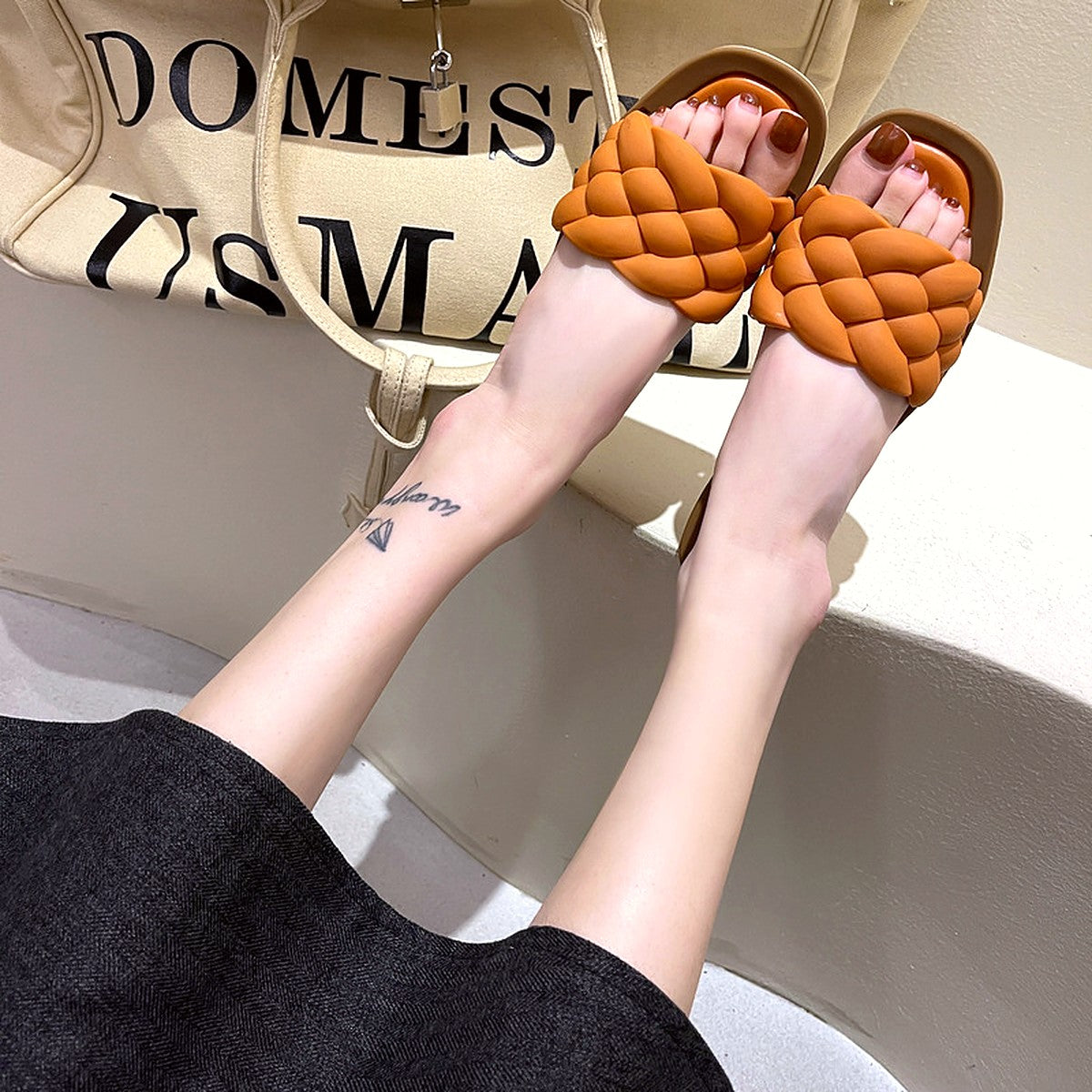 Women's Orthopaedic Braided Cloud Slides