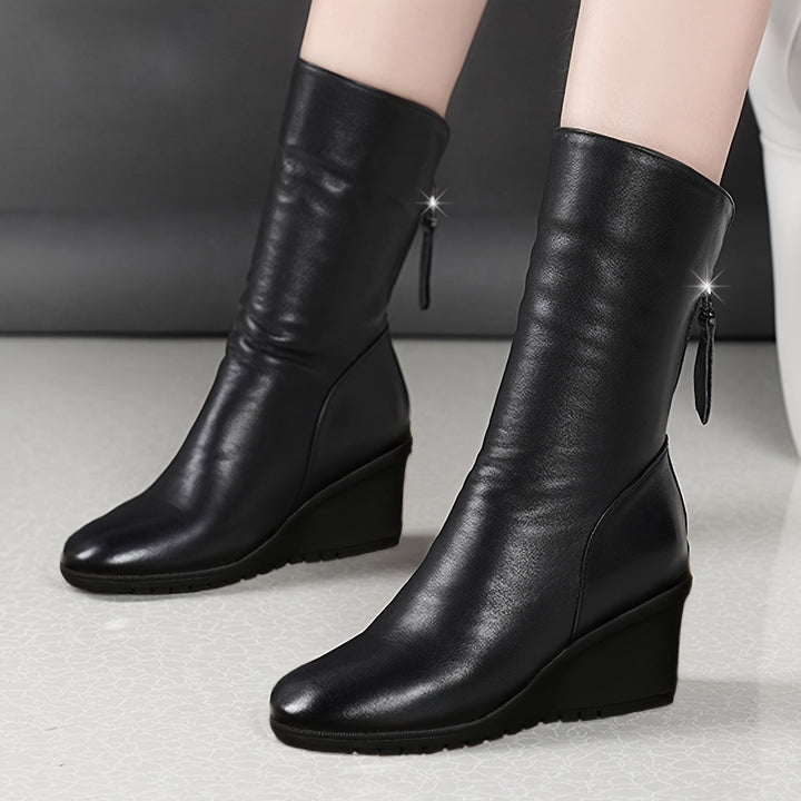 Rita | Sleek Wedge Mid-Calf Boots