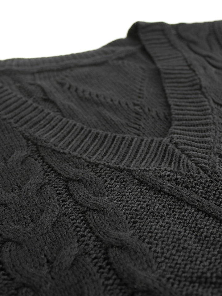 Lillian | Cable-Knit V-Neck Sweater Vest