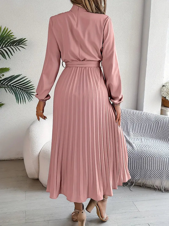 Tammie | Long-Sleeve Belted Waist Midi Dress