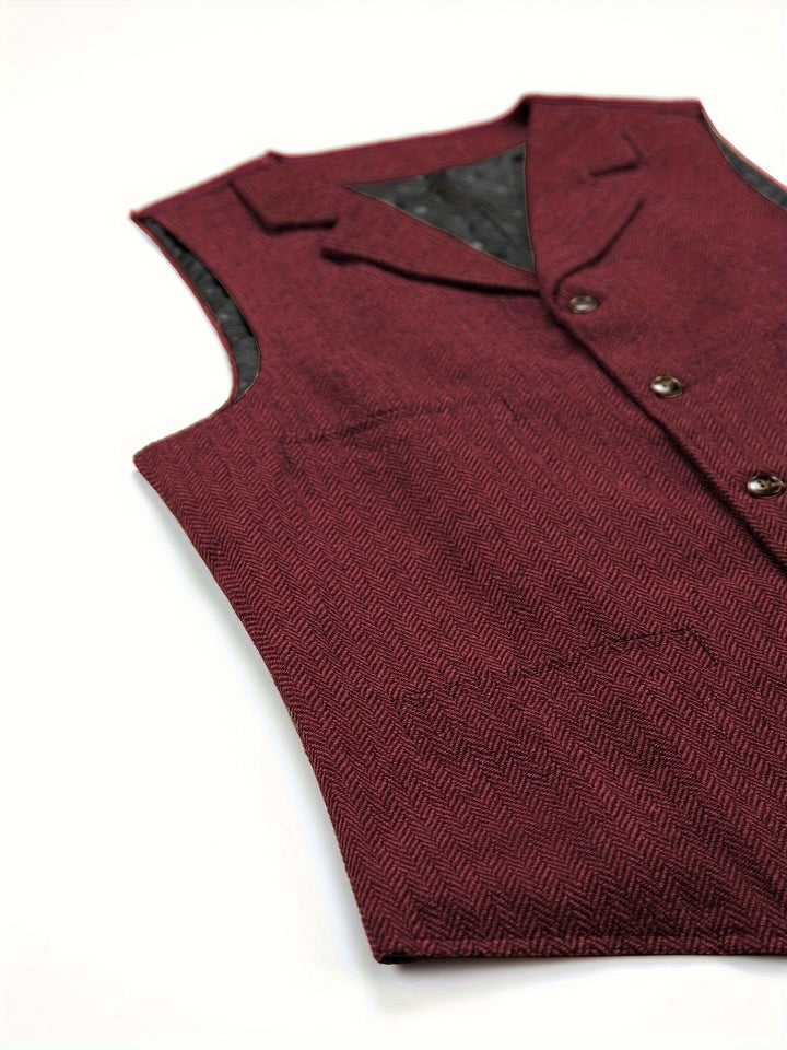 Miles | Heritage Herringbone Vest