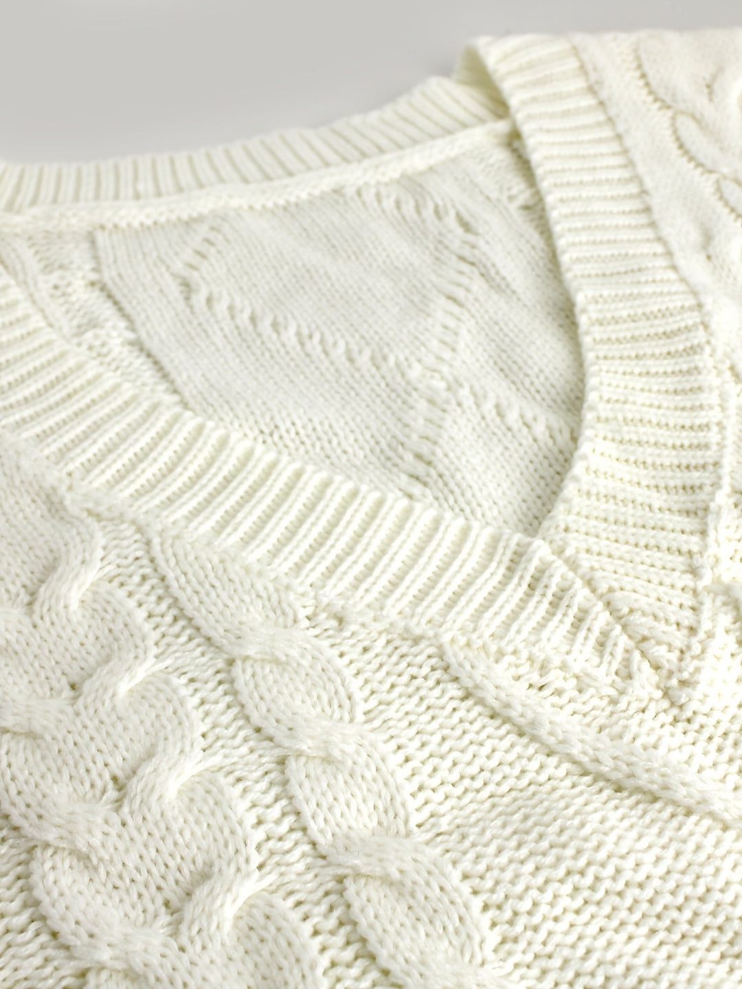 Lillian | Cable-Knit V-Neck Sweater Vest