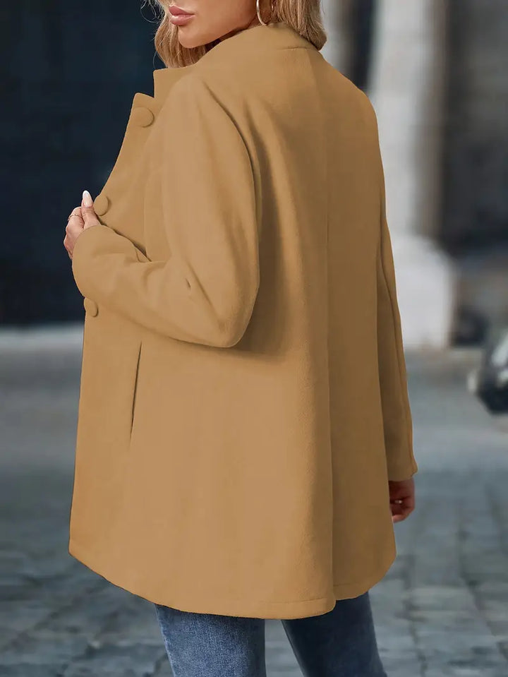 Sylvia | Elegant Stand-Collar Button Coat