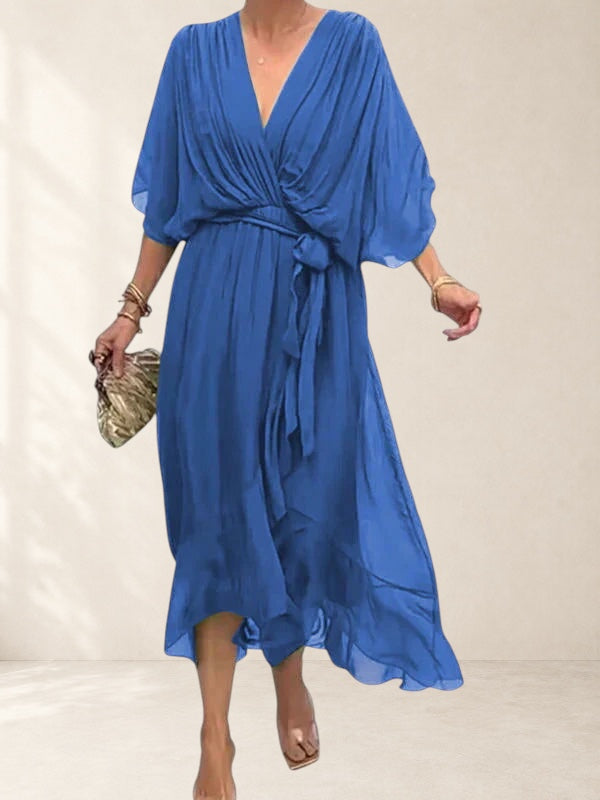 Women's Elegant V Neck A Line Dress