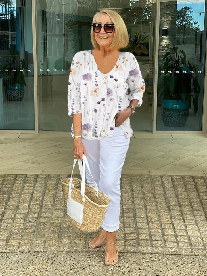 Lucinda | Elegant Floral Blouse