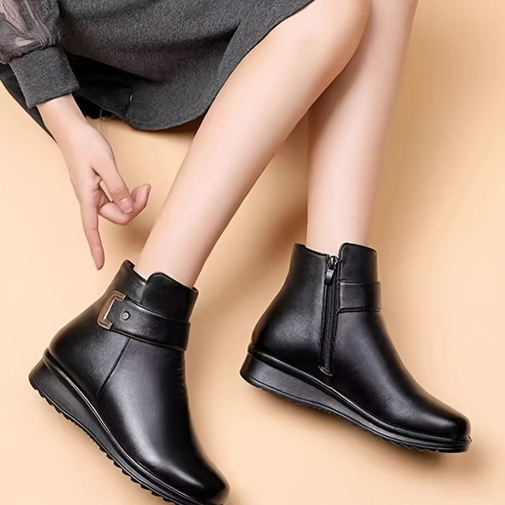 Jasmine | Cozy Buckle Ankle Boots