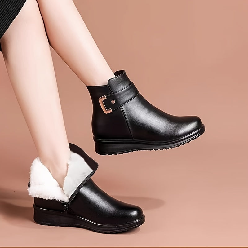 Jasmine | Cozy Buckle Ankle Boots