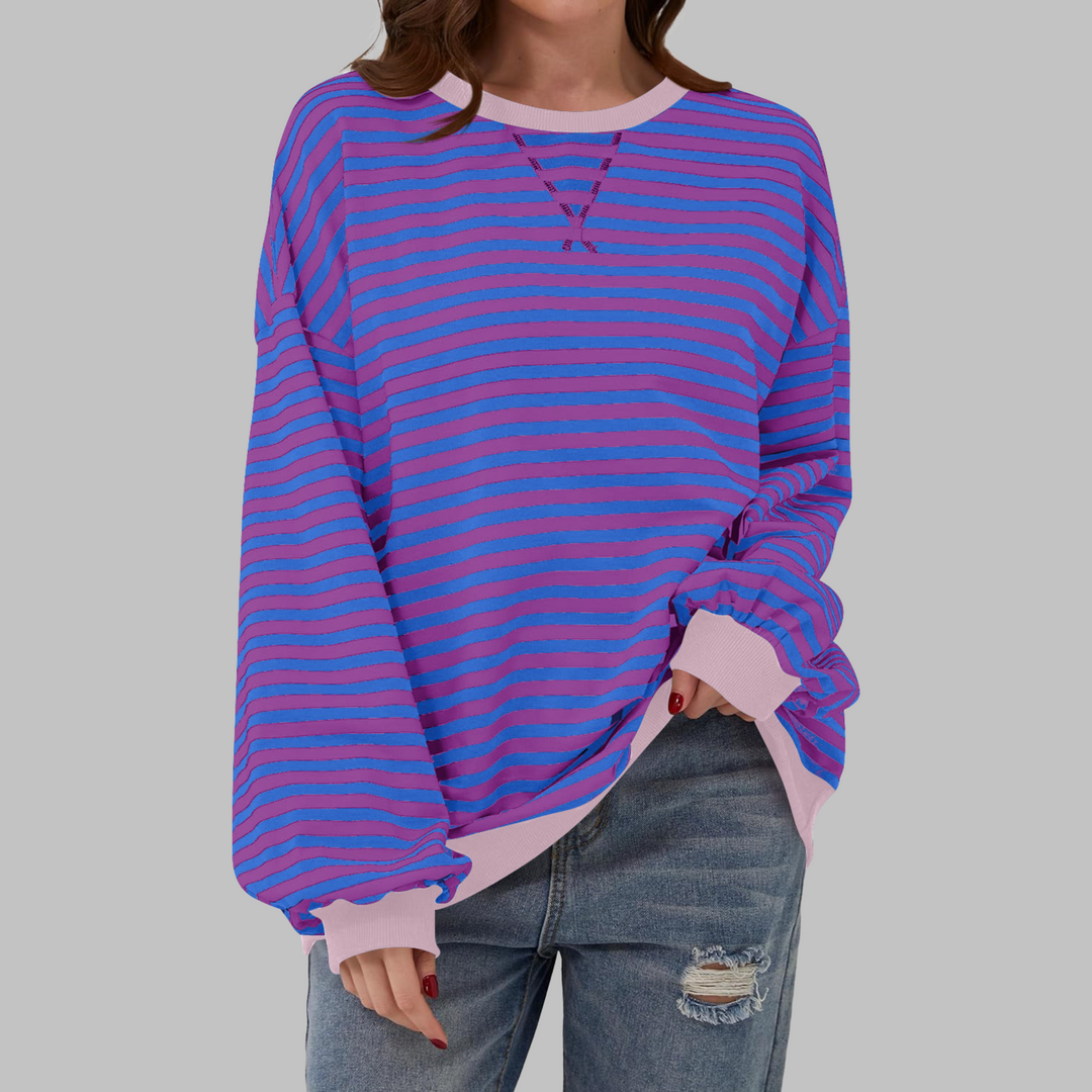 Rachael | Casual Long Sleeve Striped Sweatshirt