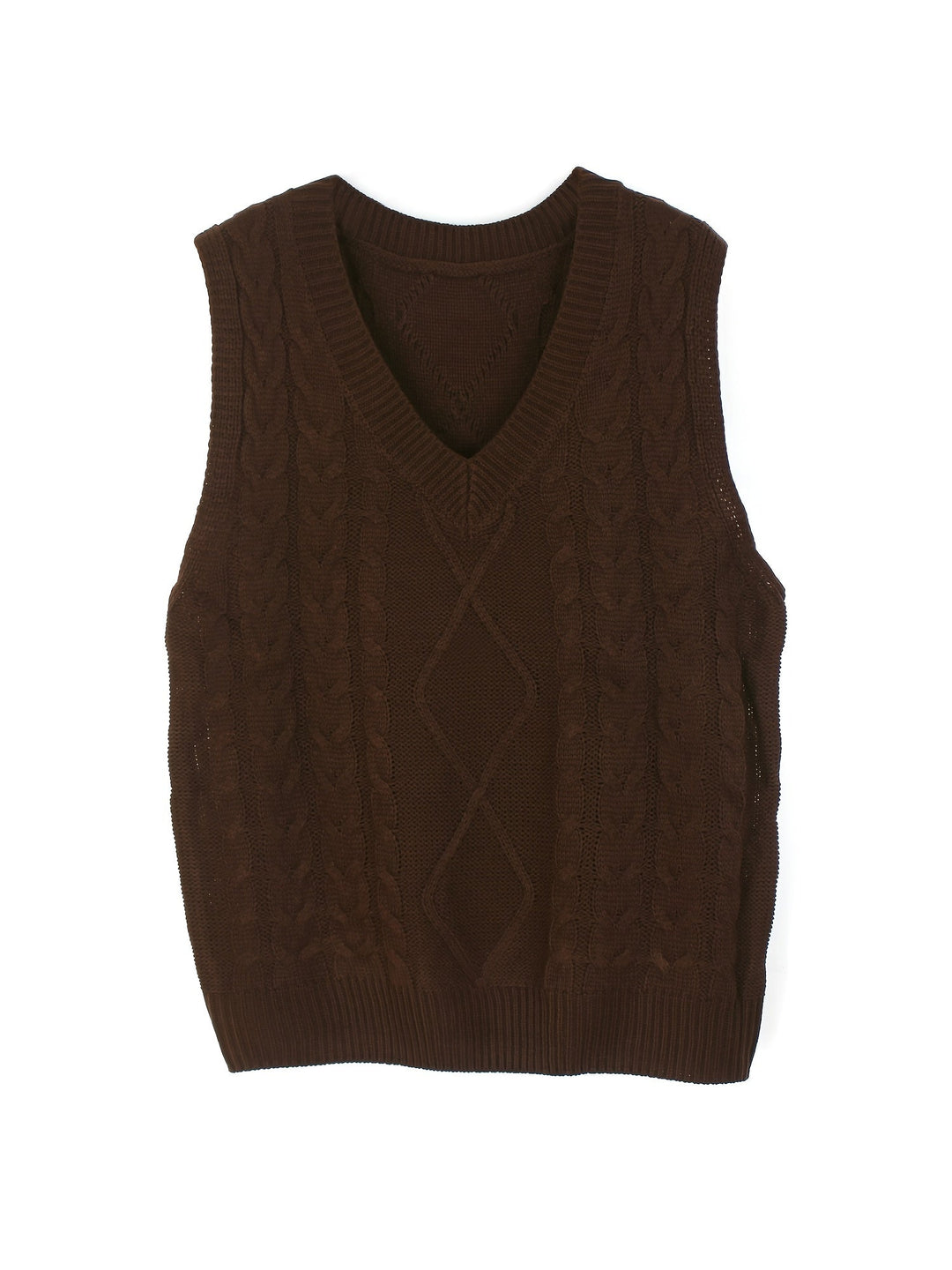 Lillian | Cable-Knit V-Neck Sweater Vest