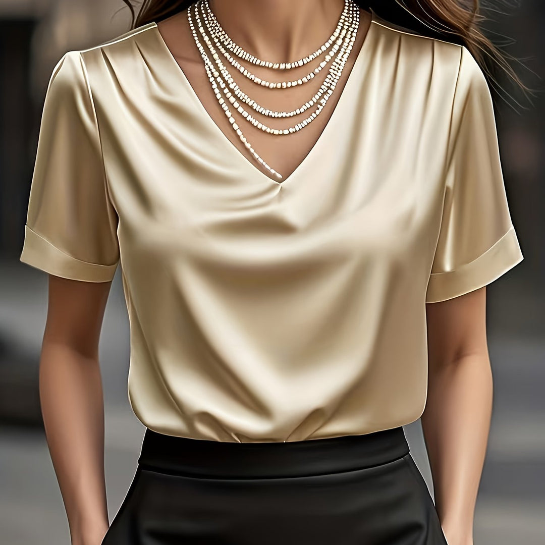 Alexis | Draped V-Neck Blouse