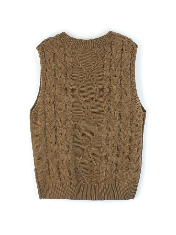 Lillian | Cable-Knit V-Neck Sweater Vest