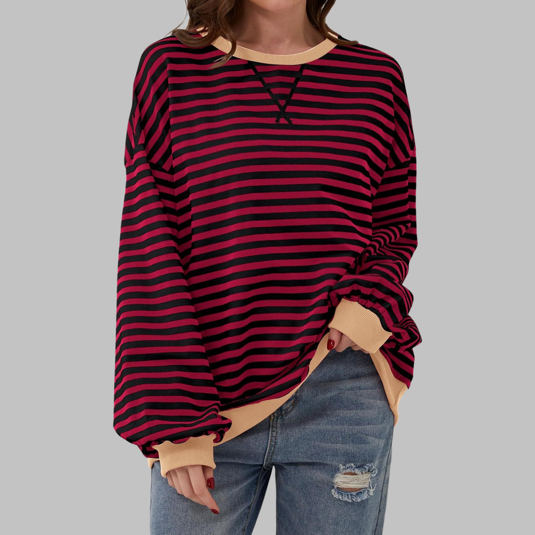 Rachael | Casual Long Sleeve Striped Sweatshirt