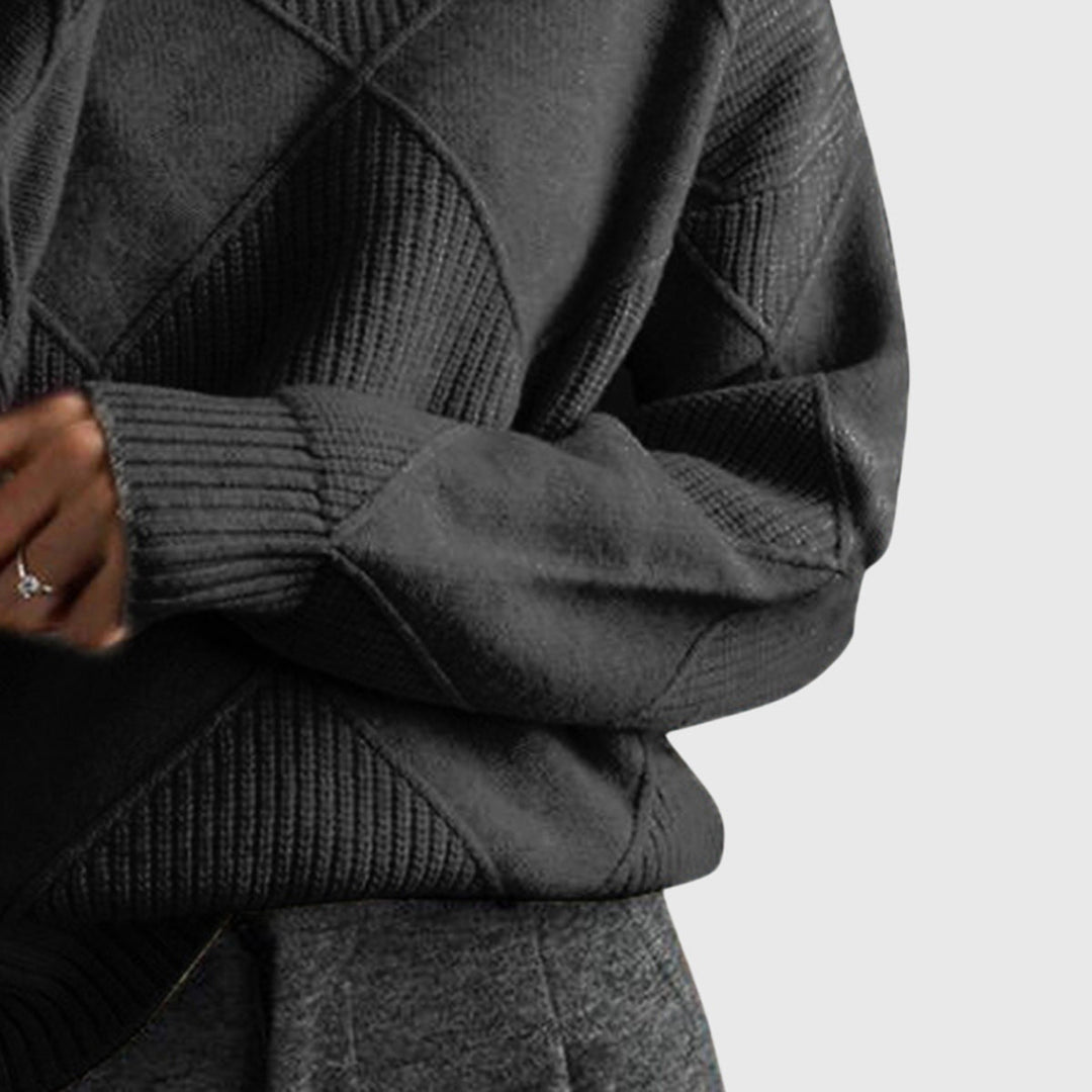 Tabatha | Geometric Turtleneck Sweater
