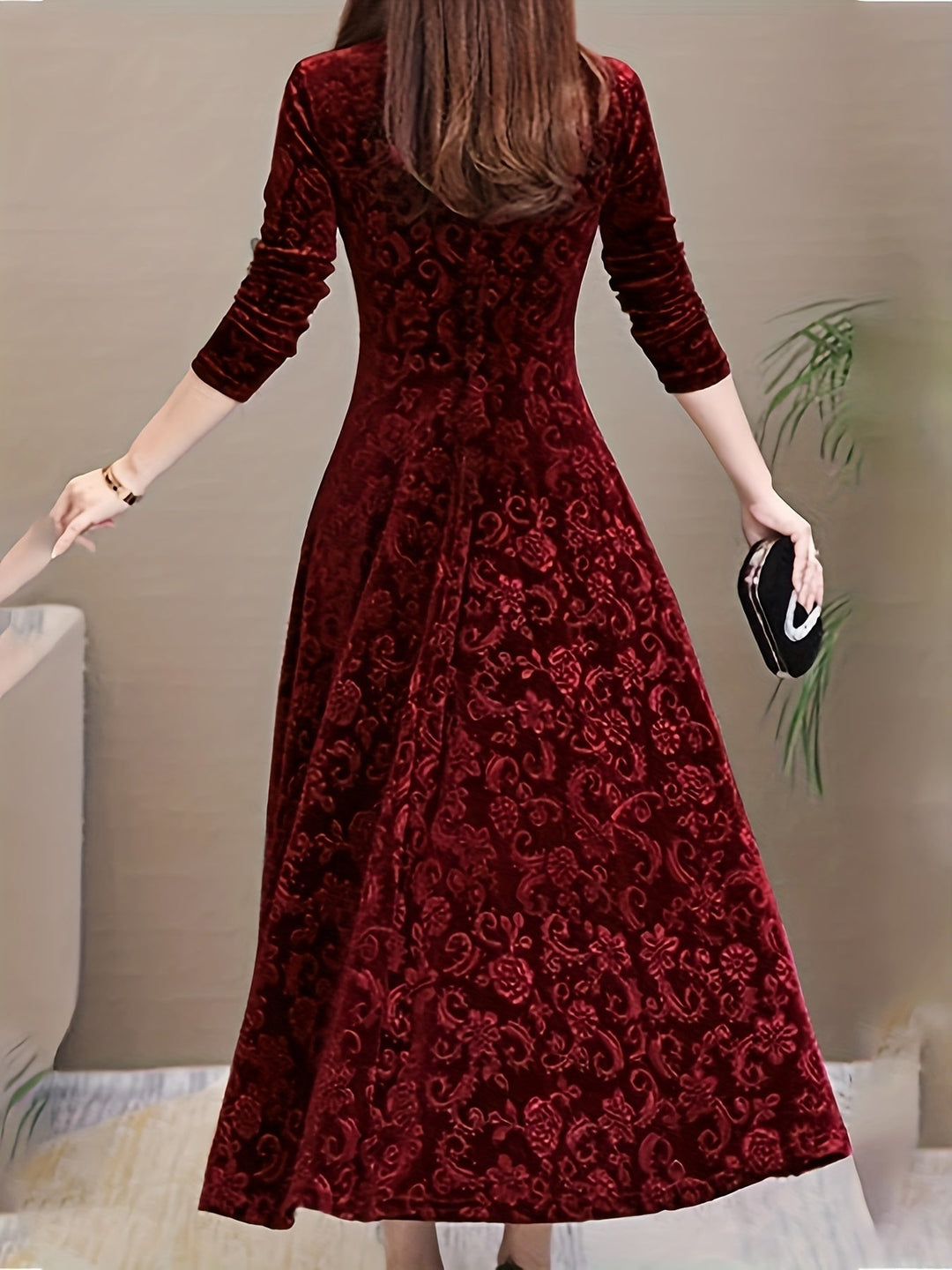 Christy | Elegant Long-Sleeve Midi Dress