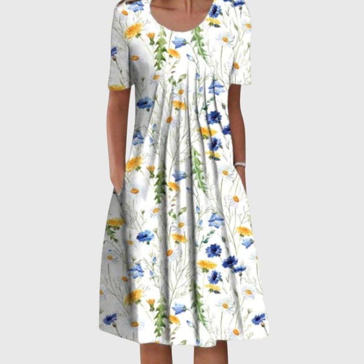 Ashlyn | Elegant Round Neck Printed Dress