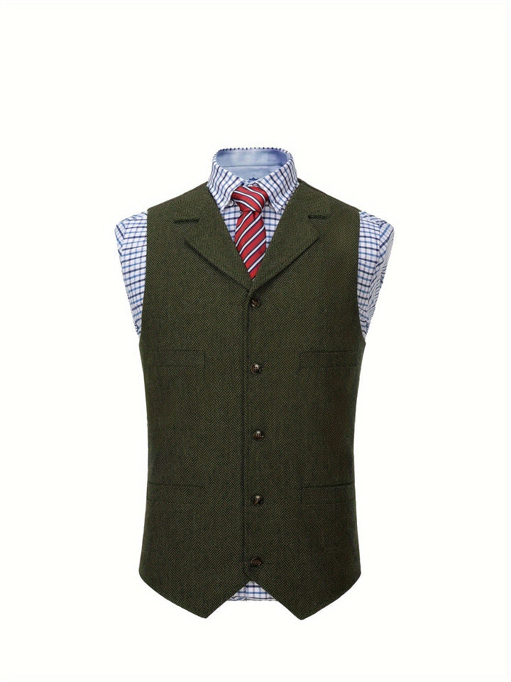 Miles | Heritage Herringbone Vest