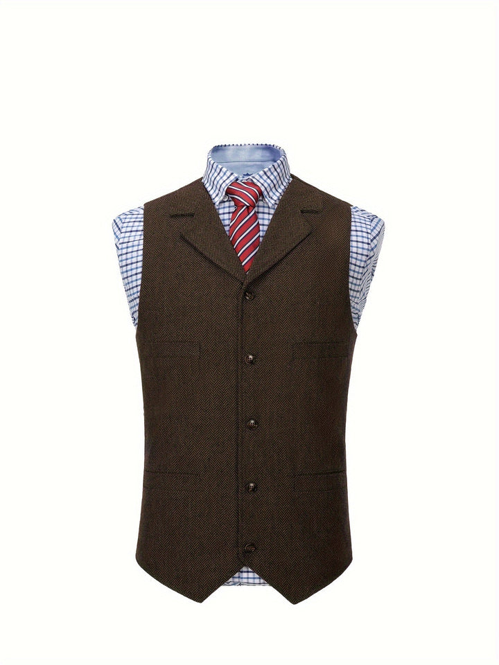 Miles | Heritage Herringbone Vest