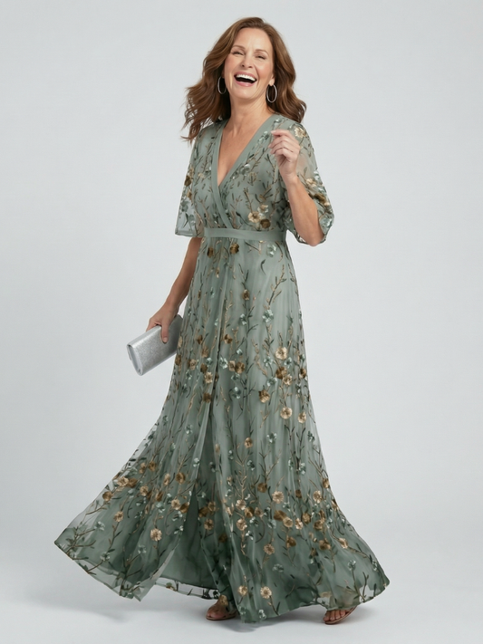 Women's Floral Halter Neck Midi Dress