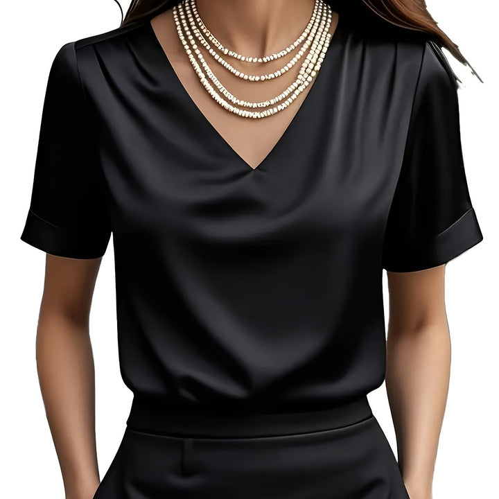 Alexis | Draped V-Neck Blouse