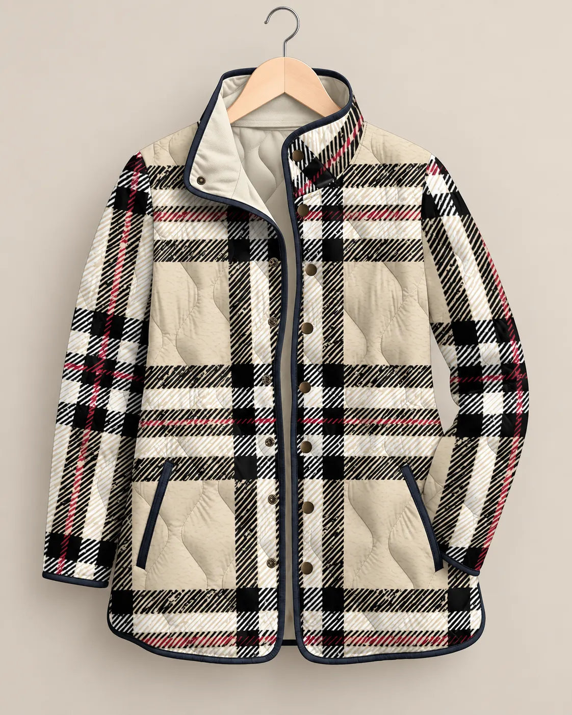 Rosalie in Cream Plaid