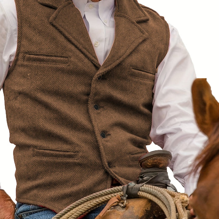 Miles | Heritage Herringbone Vest