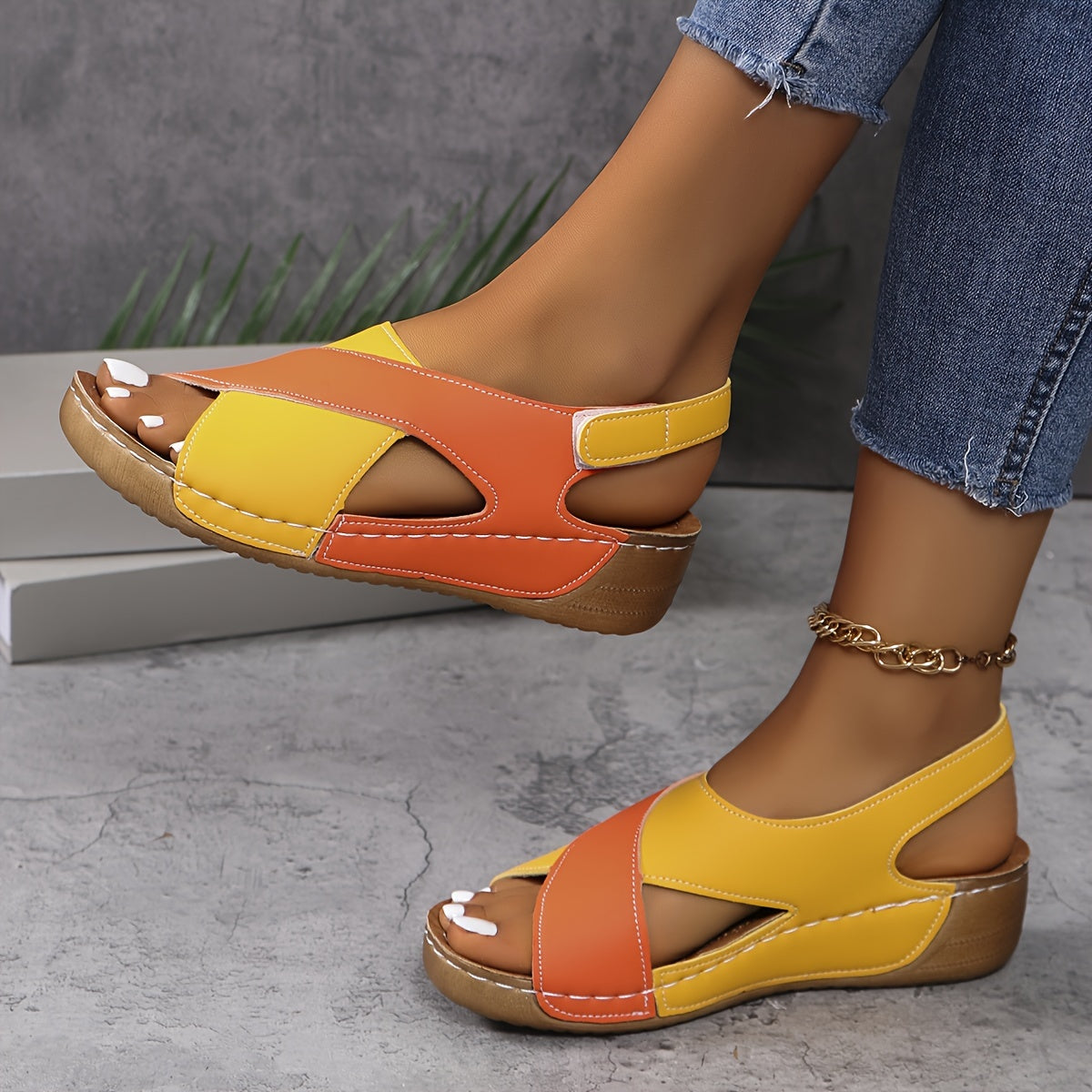 Women's Ergonomic Multi Strap Wedge Sandals