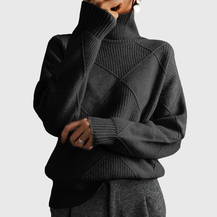 Tabatha | Geometric Turtleneck Sweater