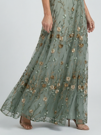 Women's Floral Halter Neck Midi Dress