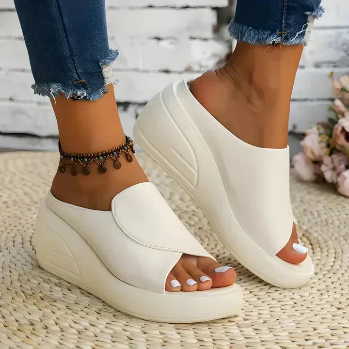 Women's Supportive Slip On Low Wedge Sandals