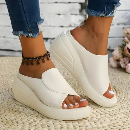 Women's Supportive Slip On Low Wedge Sandals