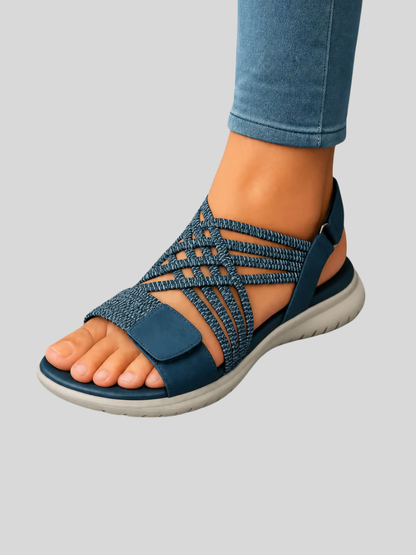 Women's Elastic Multi Strap Lightweight Walking Sandals