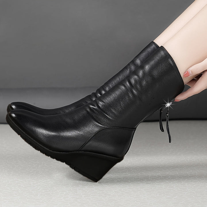 Rita | Sleek Wedge Mid-Calf Boots