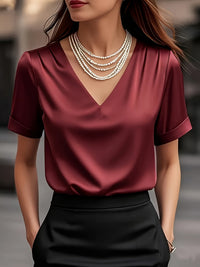 Alexis | Draped V-Neck Blouse