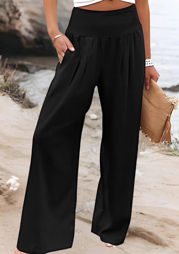 Angelique | Linen Wide-Leg Beach Pants