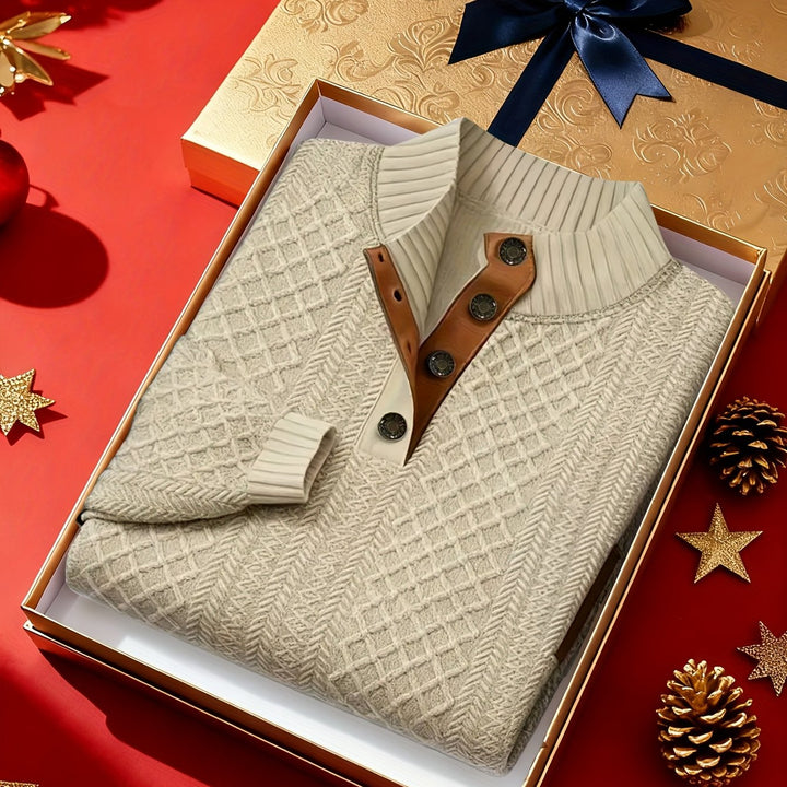 Andrew | Textured Stand-Collar Sweater