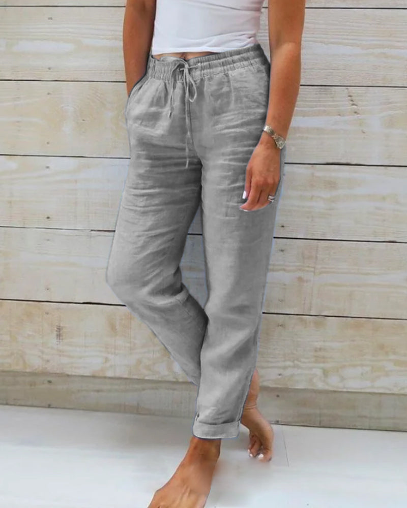 Makenzie | Linen Elastic Pants