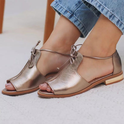 Women's Adjustable Bow Detail Open Toe Sandals