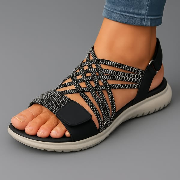 Women's Elastic Multi Strap Lightweight Walking Sandals