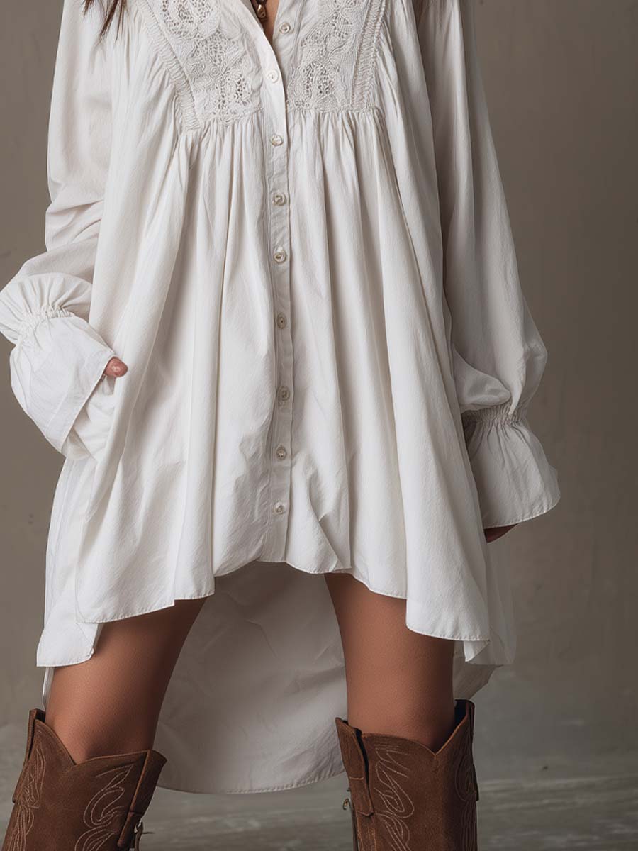 Lucia Lace Detail Shirt Dress
