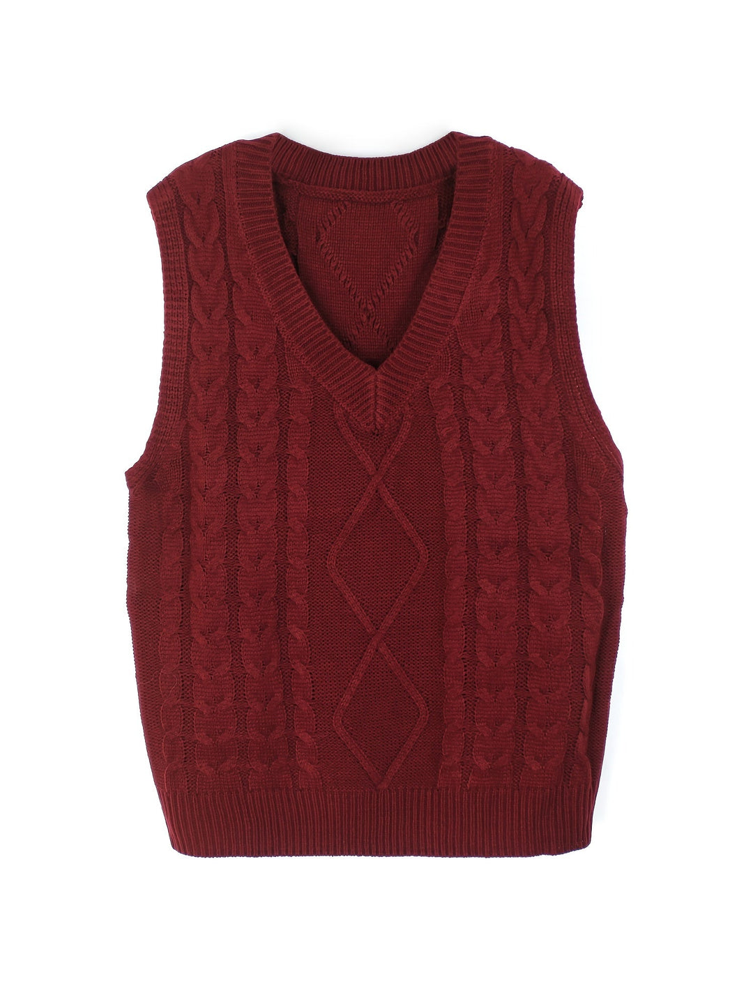 Lillian | Cable-Knit V-Neck Sweater Vest