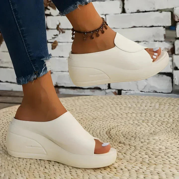 Women's Supportive Slip On Low Wedge Sandals