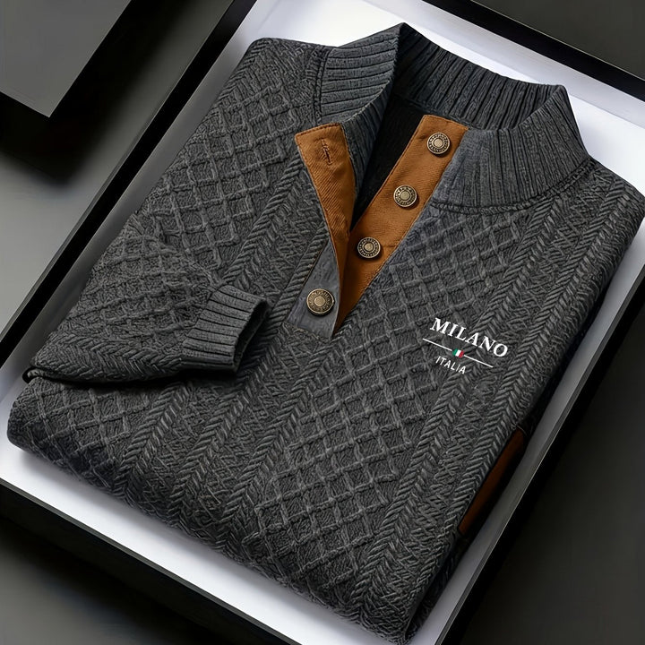 Andrew | Textured Stand-Collar Sweater