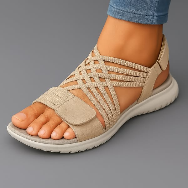 Women's Elastic Multi Strap Lightweight Walking Sandals