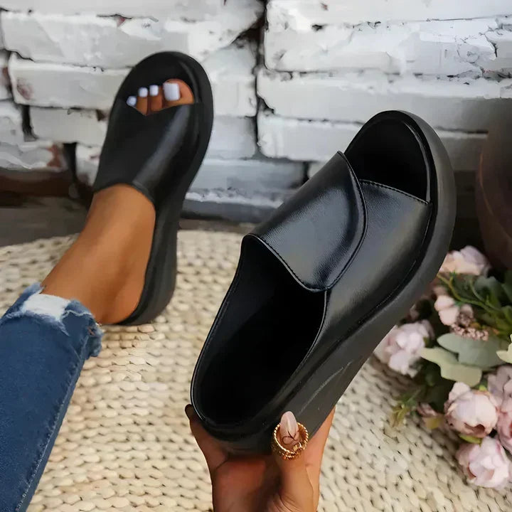 Women's Supportive Slip On Low Wedge Sandals